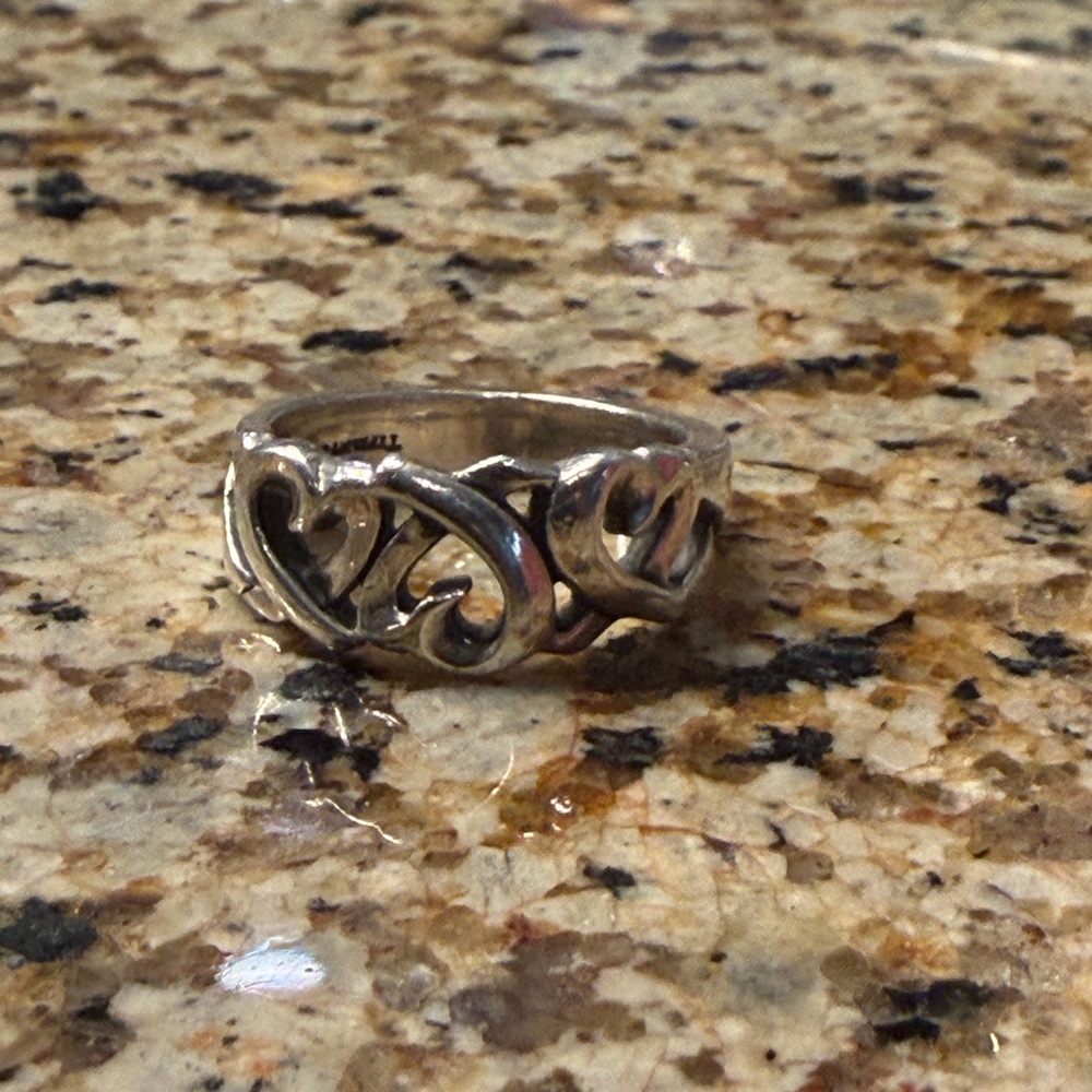 Tiffany & Co. Silver Heart Motif Ring
